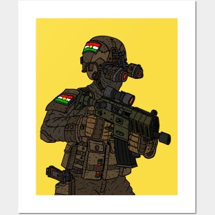 kurdistan, a kurdish peshmerga fighter. kurdi warrior. Posters and Art